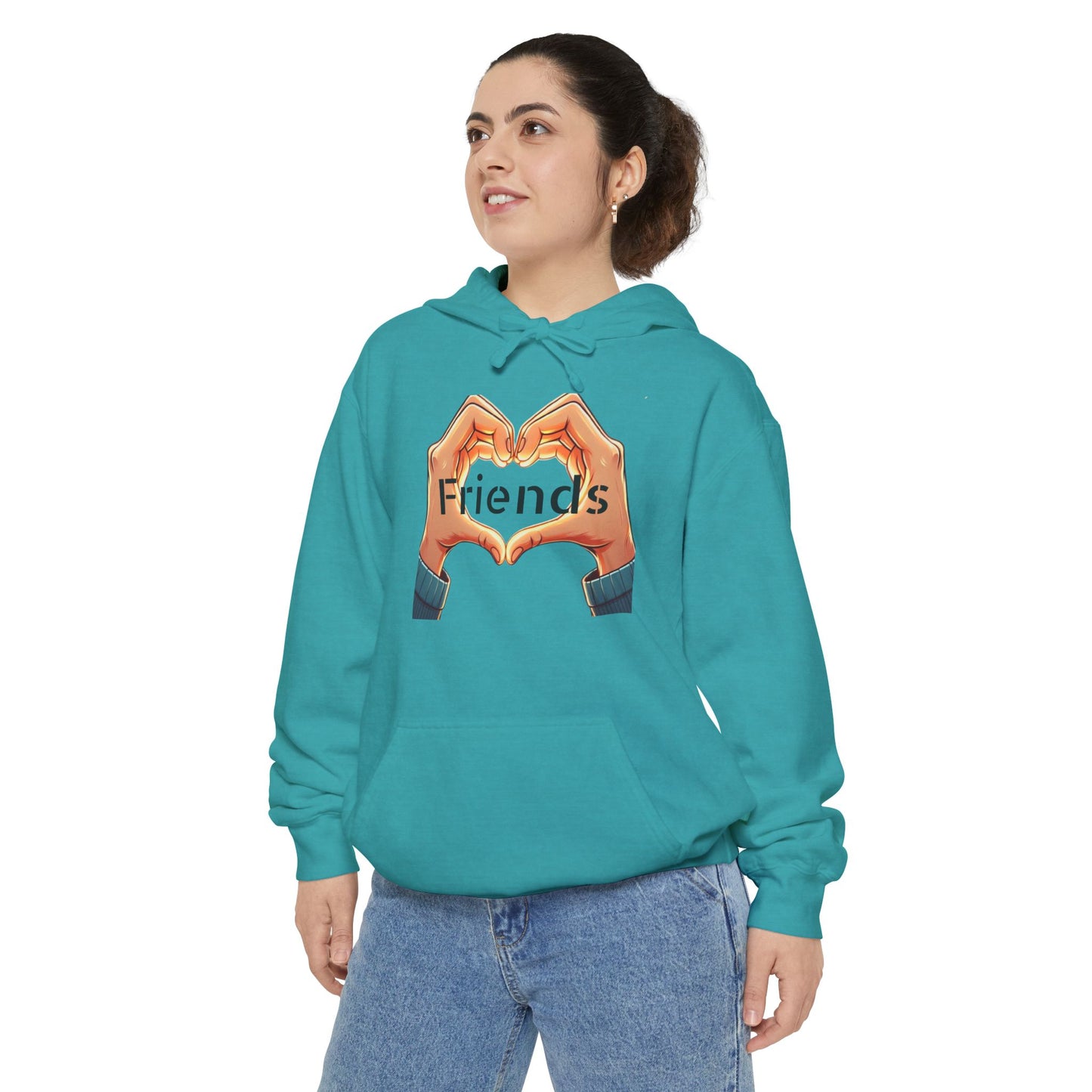 Friends Heart Unisex Garment-Dyed Hoodie - Perfect Gift for Friendships