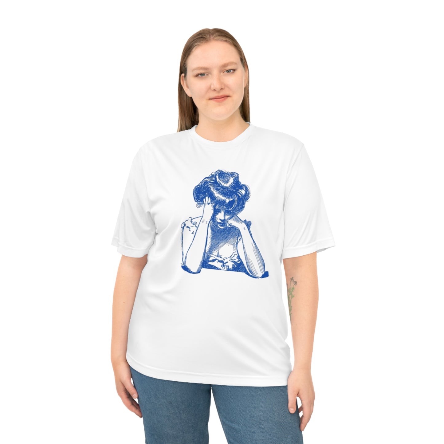 Unisex Artistic Performance T-Shirt - Blue Illustration Design