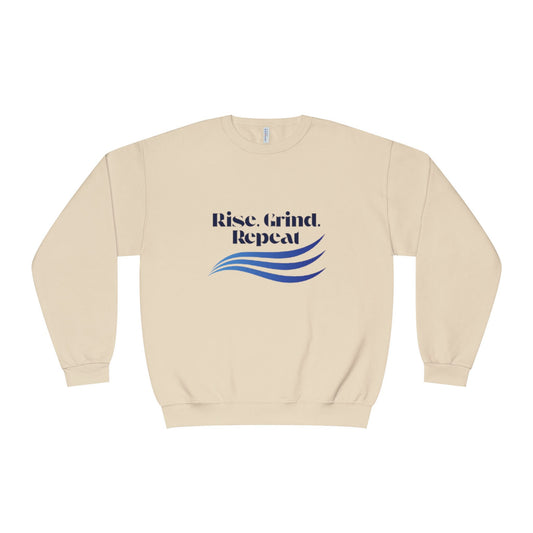 Motivational Crewneck Sweatshirt - Rise. Grind. Repeat.