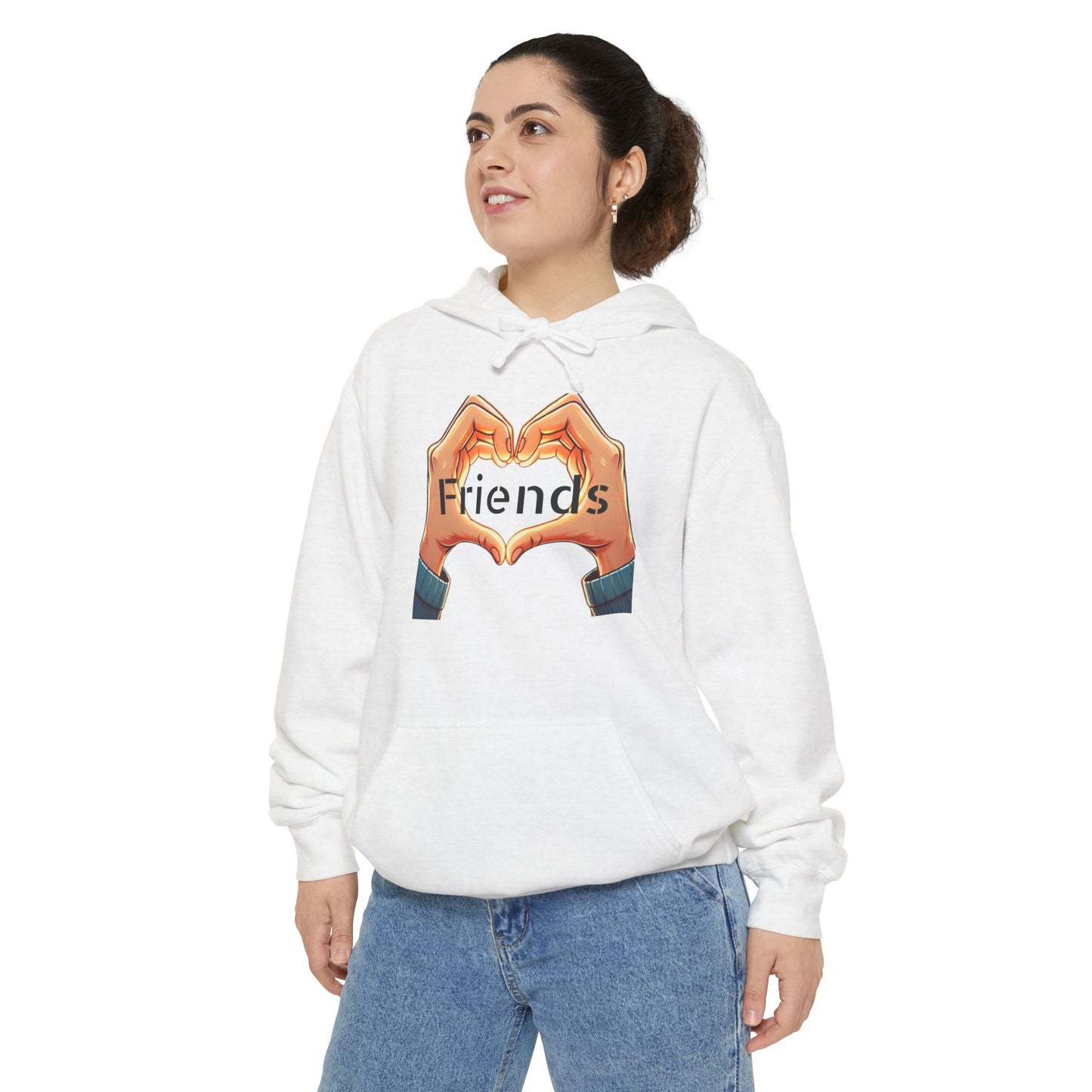 Friends Heart Unisex Garment-Dyed Hoodie - Perfect Gift for Friendships