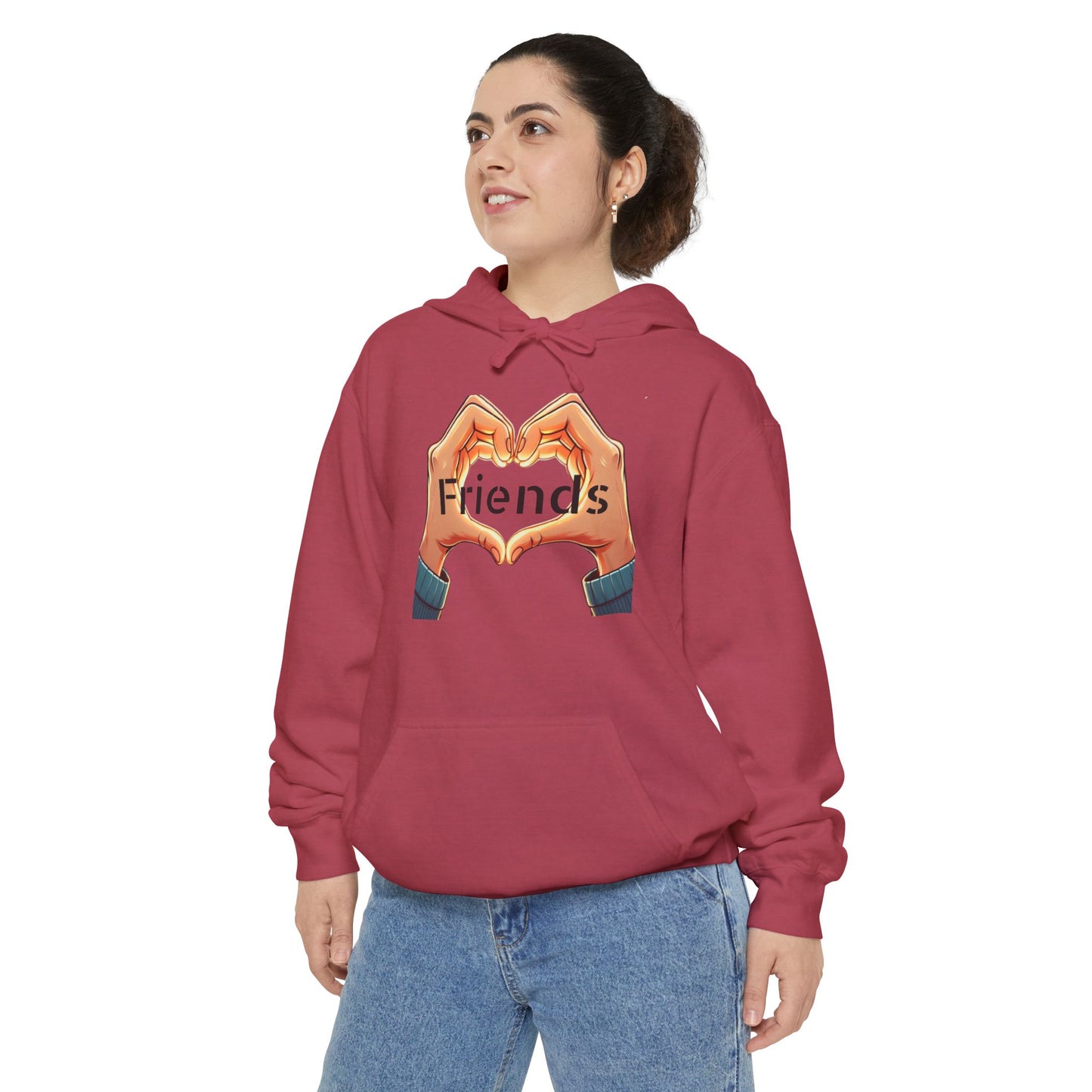 Friends Heart Unisex Garment-Dyed Hoodie - Perfect Gift for Friendships