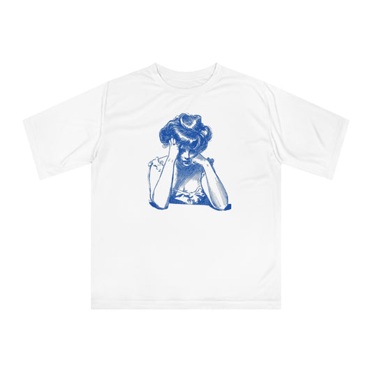 Unisex Artistic Performance T-Shirt - Blue Illustration Design